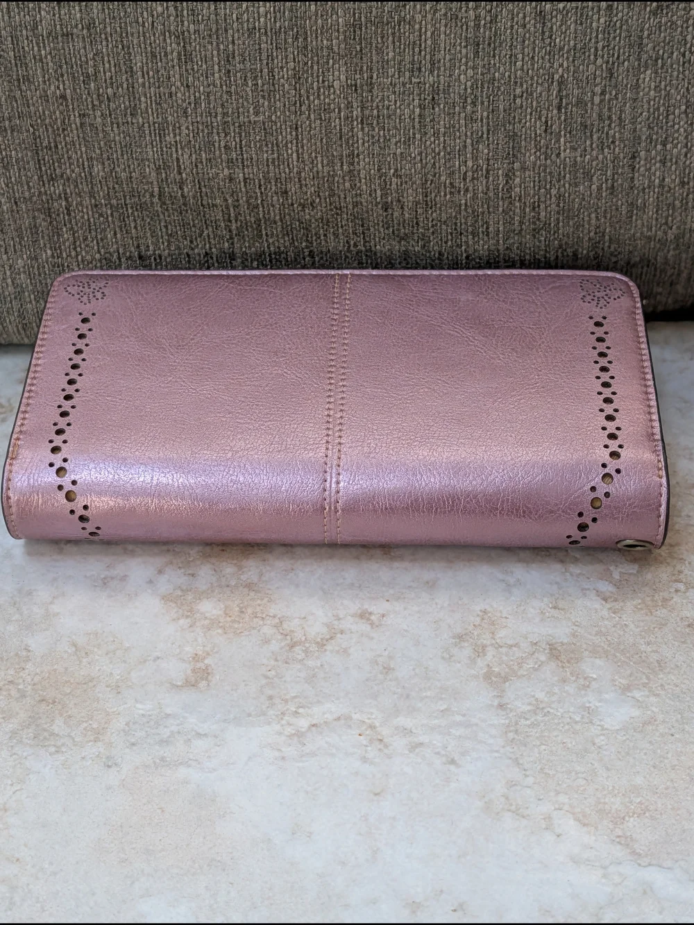 Lavemi Floral Accent RFID Wallet Clutch in Rose Metallic NWOT